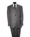 Men'S Dark Grey 2 Button Pinstripe 3 Piece Suit