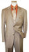Men's Two Button Dark Tan ~ Beige Texture Sharkskin Coffee Cheap Priced Business Suits Clearance Sale