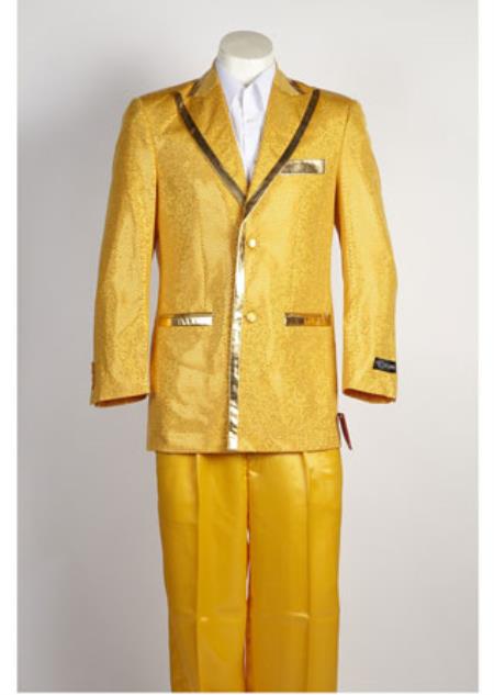 Sparkly Gold 2-piece Open Front Men's Ball Suits main image 1