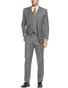 Gray 3 Pieces Suit  Side Vented Suit