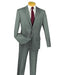 Gray 2 Button Window Pane ~ Plaid Slim Fit Suit Side Vented