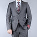 Tiglio Suit - Signature Menswear Wool Fabric SuitsOutlet - Men's Classic Fit Sharkskin Grey Black 2-Button Suit  - High End Suits - High Quality Suits