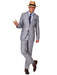 Men'S 2 Button Peak Lapel Grey Linen Suit