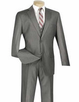 Men's 2 Button With Vest And Pleated Slacks Suit