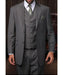 Statement Confidence 2 Button 3 Piece Vested Designer Charcoal Grey Fine Brands Best Italian Style Cut Suits - Color: Dark Grey Suit
