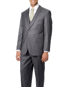 Brand: Caravelli Collezione Suit - Caravelli Suit - Caravelli italy Caravelli Men's 2 Button Grey Fully Lined 3-piece Vested Suit