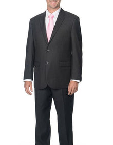 Brand: Caravelli Collezione Suit - Caravelli Suit - Caravelli italy Caravelli Men's Stripe Pattern 2 Button Grey 3-piece Classic Fit Vested Suit