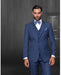 Statement Confidence Men'S Indigo ~ Bright Blue 2 Button Modern Fit Suits Wool Fine Brands Best Italian Style Cut Suits