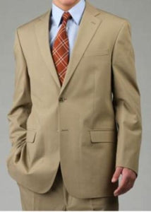 Men's Two Button Suit - Camel ~ Khaki 2 Piece Suits - Two piece Business suits Suit