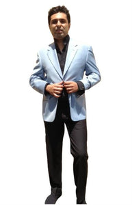 Men's Two Button Blazer Light Blue ~ Sky~Baby~Powder Blue