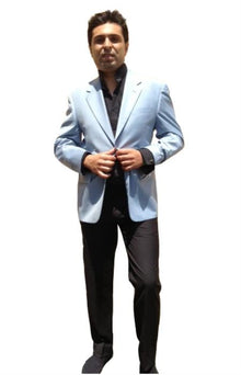 Men's Two Button Blazer Light Blue ~ Sky~Baby~Powder Blue