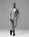 Men'S Light Gray Two Buttons Double Vent Best Suit