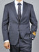 Authentic Alberto Nardoni Brand Hand Pick Stitching Men's Medium Grey Double Vent 2 Button Slim Fit Wool Suit