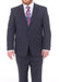 Mix and Match Suits Men's Textured Portly Fit Dark Navy Blue Suit For Men 2 Button Super 130's Suit Executive Fit Suit - Mens Portly Suit