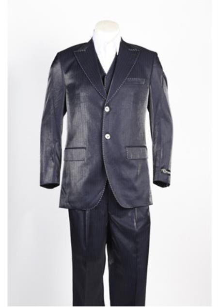 Men's Two Piece 2 Button Dark Navy Suit