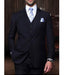 Statement Confidence  Men's Dark Navy 3 Piece 2 Button Italian Designer Fine Brands Best Italian Style Cut Suits