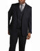 Men's 2 Button Vested Banker Pinstripe ~ Stripe 3 Piece Suit Dark Navy