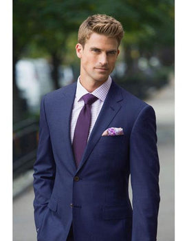 Men's Dark navy suit purple tie Package Combo ~ Combination deal 2 button side vented Slim Fit or Regular Fit Cut