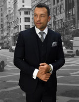 Men's Dark Navy Vest 2 Button Suit