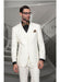 Statement Confidence Men's Off White 2 Button Modern Fit Suits Wool Suit