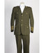 Men's diamond nail heads 2 Button Olive Safari Military Style Suit