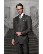 Statement Confidence Men'S 2 Button Olive Modern Fit Suits Wool Fine Brands Best Italian Style Cut Suits