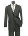Two Button Poly/Rayon 3 Piece Regular Fit  Plaid ~ Window Pane Olive Vested Suit
