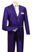Men'S Purple And White Trim Lapel Tuxedo Suit Vested 3 Piece Two Toned