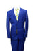Men's 2 button Slim Fit Solid Royal Blue Dress Suits for Men (We have more Braveman suits Call 1-844-650-3963 to order)