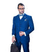 Men's Sapphire Solid Pattern Big Size Vested Suits