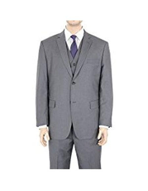 Men's 2 Button Classic Fit Gray Solid Twill Suit (We have more Braveman suits Call 1-844-650-3963 to order)