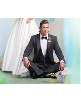 Men's 2 Button Steel Gray Vest Suit