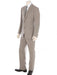 Dark Tan ~ Taupe 2 Button 100% Linen Fabric Suit Flat Front Pants - Mens Linen Suit