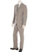 Dark Tan ~ Taupe 2 Button 100% Linen Fabric Suit Flat Front Pants - Mens Linen Suit