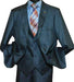 Men's Suit Vested Three Piece Suit Teal Blue - Denim Color