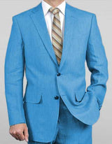 Men's Sizes Turquoise Light Weight 2 Button Real Suit ( Jacket + Pants ) Spring / Summer