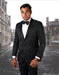 Two Button Ultra Slim Fit Prom Suit / Wedding Suit In Black With Matching Bow Tie