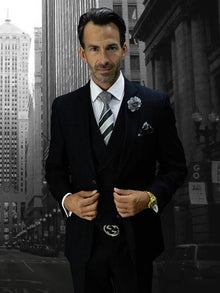 CALABRIA BLACK Statement Suits Clothing Confidence Plaid Suit