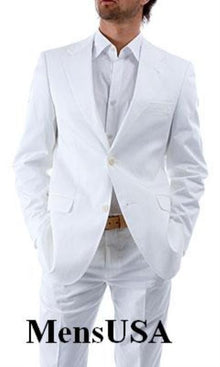 Elegant Two Button  Side Vented Snow White Suits For Men Authentic Now On Sale