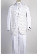 Men's 2 Button 2 Piece Suit All White Suit For Men