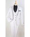 Men's White Two Toned And Fashion Trim Lapel Wedding / Prom / Homecoming Tuxedo Vested 3 Pieces
