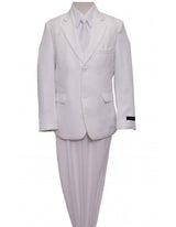 White Two Buttons Boys Husky Suit Cut Boy Suit