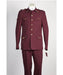 Men's diamond nail heads 2 Piece 2 Button Safari Military Style Suit Wine