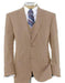 Men's 2 Button Wool Vested Beige Suit with Pleated Trousers