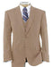 Men's 2 Button Wool Vested Beige Suit with Pleated Trousers