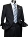 Mix and Match Suits Suit Separate Men's 2 Button Black Pinstripe Designer Suit Black