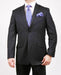 Men'S 2 Button Shadow Stripe ~ Pinstripe Suit Black On Black