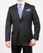 Men'S 2 Button Shadow Stripe ~ Pinstripe Suit Black On Black