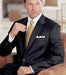 2 Button Style Black Pinstripe Super 140's poly~rayon quality fabric Design Flat Front Pants Regular Cut