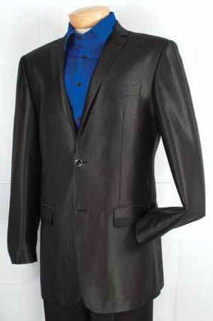 Men'S Fashion 2 Button Designer Casual Cheap Priced Fashion Blazer Dress Jacket Shiny Sharkskin Fabric Sport Coat Black